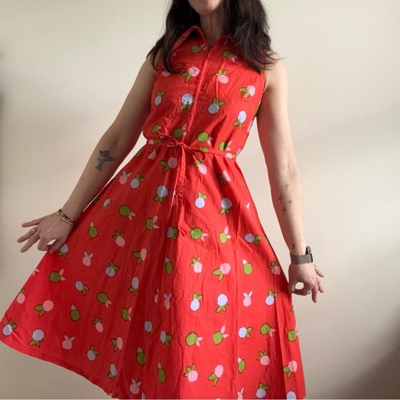 Vintage Marimekko 1970s Print Dress 10 38 - Picture 1 of 15